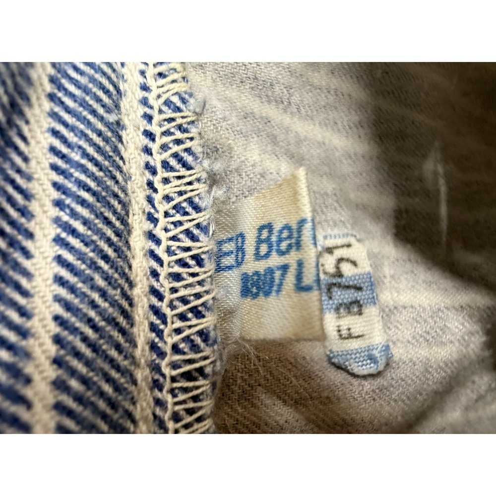 Berufsbekleidung Reuters Shirt Mens Large Blue Stripe‎ Button Up Long Sleeve - Picture 4 of 6